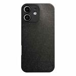 For iPhone 12 Litchi Texture TPU Black Lens Frame Phone Case(Black)