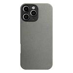 For iPhone 11 Pro Max Litchi Texture TPU Black Lens Frame Phone Case(Grey)