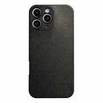 For iPhone 11 Pro Max Litchi Texture TPU Black Lens Frame Phone Case(Black)