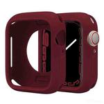 For Apple Watch Series 41mm Candy Silicone Half Coverage Watch Case(Wine Red)