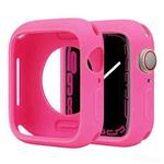 For Apple Watch Series 45mm Candy Silicone Half Coverage Watch Case(Pink Red)