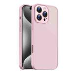 For iPhone 15 Pro Max Nano Semi-transparent Frosted Skin Feel Phone Case(Light Pink)