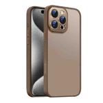 For iPhone 15 Pro Max Nano Semi-transparent Frosted Skin Feel Phone Case(Desert Gold)