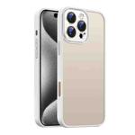 For iPhone 15 Pro Nano Semi-transparent Frosted Skin Feel Phone Case(Antique White)