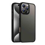 For iPhone 15 Pro Nano Semi-transparent Frosted Skin Feel Phone Case(Black)