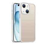 For iPhone 15 Plus Nano Semi-transparent Frosted Skin Feel Phone Case(Antique White)