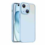 For iPhone 15 Plus Nano Semi-transparent Frosted Skin Feel Phone Case(Sky Blue)