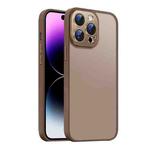 For iPhone 14 Pro Nano Semi-transparent Frosted Skin Feel Phone Case(Desert Gold)