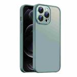 For iPhone 12 Pro Nano Semi-transparent Frosted Skin Feel Phone Case(Deep Cyan)