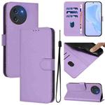 For Doogee Note 59 / Note 59 Pro Skin Feel Solid Color Leather Phone Case with Lanyard(Lavender Purple)