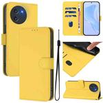 For Doogee Note 59 / Note 59 Pro Skin Feel Solid Color Leather Phone Case with Lanyard(Lemon Yellow)