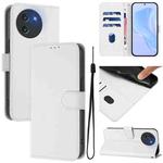 For Doogee Note 59 / Note 59 Pro Skin Feel Solid Color Leather Phone Case with Lanyard(White)