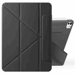 For iPad Pro 11 2024 Fixed Buckle Magnetic Deformation Leather Tablet Case(Black)