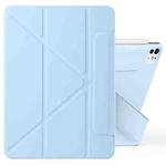 For iPad Pro 13 2024 Fixed Buckle Magnetic Deformation Leather Tablet Case(Ice Blue)