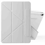 For iPad Air 11 2025 / 2024 / 10.9 2022 Fixed Buckle Magnetic Deformation Leather Tablet Case(Grey)