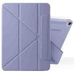 For iPad Air 11 2025 / 2024 / 10.9 2022 Fixed Buckle Magnetic Deformation Leather Tablet Case(Lavender Purple)