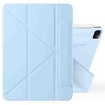 For iPad Pro 11 2022 / 2021 / 2020 Fixed Buckle Magnetic Deformation Leather Tablet Case(Ice Blue)