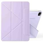 For iPad Pro 11 2022 / 2021 / 2020 Fixed Buckle Magnetic Deformation Leather Tablet Case(Purple)