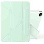 For iPad Pro 12.9 2022 / 2021 / 2020 Fixed Buckle Magnetic Deformation Leather Tablet Case(Baby Green)