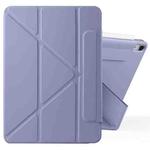 For iPad mini 6 / mini 2024 Fixed Buckle Magnetic Deformation Leather Tablet Case(Lavender Purple)