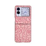 For Huawei nova Flip Camellia Plaid Fabric DIY PC Phone Case(Pink)