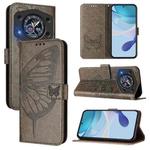 For Cubot A30 Embossed Butterfly Leather Phone Case(Grey)