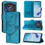 For Cubot A30 Embossed Butterfly Leather Phone Case(Blue)