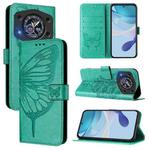 For Cubot A30 Embossed Butterfly Leather Phone Case(Green)