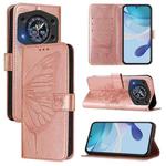 For Cubot A30 Embossed Butterfly Leather Phone Case(Rose Gold)