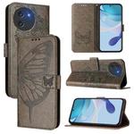 For Doogee Note 59 / Note 59 Pro Embossed Butterfly Leather Phone Case(Grey)