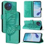 For Doogee Note 59 / Note 59 Pro Embossed Butterfly Leather Phone Case(Green)