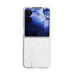 For Xiaomi Mix Flip Camellia Plaid Fabric DIY PC Phone Case(White)