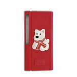 For Huawei Mate Xs 2 Skin Fee Litchi Pattern Scarf Embroidered Dog Phone Case(Red)