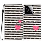 For Xiaomi 15 3D Pattern Leather Phone Case(Striped Heart)