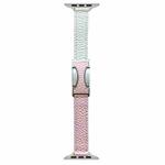 For Apple Watch 46mm / 49mm / 45mm / 44mm 14mm Magnetic Buckle Litchi Leather Watch Band(Pink Beige)