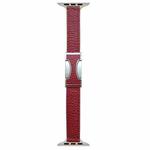 For Apple Watch 46mm / 49mm / 45mm / 44mm 14mm Magnetic Buckle Litchi Leather Watch Band(Wine Red)