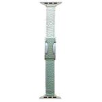 For Apple Watch 46mm / 49mm / 45mm / 44mm 14mm Magnetic Buckle Litchi Leather Watch Band(Green Beige)