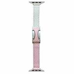 For Apple Watch 42mm / 41mm / 40mm / 38mm 14mm Magnetic Buckle Litchi Leather Watch Band(Pink Beige)