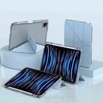 For iPad Air 13 2024 / Pro 12.9 2022 mutural Y-Shape Deformation Leather Tablet Case(Ice Blue)