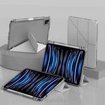 For iPad Air 13 2024 / 2025 mutural Y-Shape Deformation Leather Tablet Case(Grey)