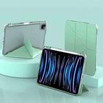 For iPad Air 13 2024 / Pro 12.9 2022 mutural Y-Shape Deformation Leather Tablet Case(Green)