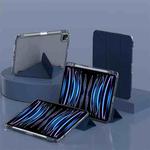 For iPad Air 13 2024 / Pro 12.9 2022 mutural Y-Shape Deformation Leather Tablet Case(Navy Blue)