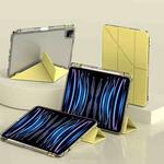 For iPad Air 13 2024 / Pro 12.9 2022 mutural Y-Shape Deformation Leather Tablet Case(Yellow)