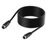 Middle DIN Male to Male 3 Pin Audio Power Signal Adapter Cable, Length:0.5m(Black)