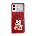 For Huawei nova Flip Skin Fee Litchi Pattern Scarf Embroidered Dog Phone Case(Red Polka Dots)