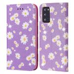 For Samsung Galaxy Note20 Glittering Daisy Magnetic Horizontal Flip Leather Case with Holder & Card Slots & Photo Frame(Purple)
