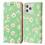 For iPhone 12 Pro Max Glittering Daisy Magnetic Horizontal Flip Leather Case with Holder & Card Slots & Photo Frame(Green)