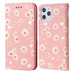 For iPhone 12 Pro Max Glittering Daisy Magnetic Horizontal Flip Leather Case with Holder & Card Slots & Photo Frame(Pink)