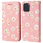 For iPhone 12 / 12 Pro Glittering Daisy Magnetic Horizontal Flip Leather Case with Holder & Card Slots & Photo Frame(Pink)