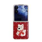 For Xiaomi Mix Flip Skin Fee Litchi Pattern Scarf Embroidered Dog Phone Case(Red Polka Dots)